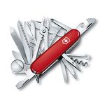 Victorinox Swiss Army Knife - Swiss Champ - Multitool with 33 Functions Including a Pair of Scissors and Screwdriver - Red, 91 mm (1.6795)