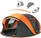 EchoSmile Instant Pop Up Tent,4-6 Person CampingTent,Waterproof Sunshade Family Tent,Portable Lightweight Dome Tent for Outdoor Beach Camping,Hiking&Travel (Black&Orange(5-8 Person)