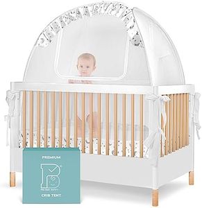 Pro Baby Safety Premium Pop Up Crib Tent, Crib Cover to Keep Baby from Climbing Out, Prevent Falls and Mosquito Bites, Safety Net Canopy - Sturdy & Stylish Infant Crib Topper, Mosquito Net