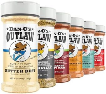 Dan-O's Outlaw Seasoning 6 Bottle Set- Butter Dust, Butter Steak, Spicy BBQ, Sweet Caribbean, Sweet & Tangy BBQ, and Blackened Bloody Mary Seasoning