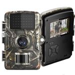 QIWA 1080p Full HD Trail Camera - Waterproof, Long Battery Life, Wide Angle Lens, 0.8s Trigger Speed, Night Vision for Wildlife Monitoring, Farms Outdoor CCTV Security, Construction Sites & Home