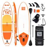 TIGERXBANG Stand Up Paddle Boards 10'6" x 32" x 6" with Premium SUP Board Accessories, Inflatable Paddle Boards for Adults/Kids with Double-Bladed Paddle, Kayak Seat, Defender-Pro Orange