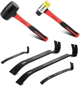 WOTAHI 4-Piece Flat Pry Bar Set & 2-Piece Hammer Set