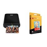 KODAK Step Instant Printer | Bluetooth/NFC Wireless Photo Printer App for iOS & Android (Black) Prints 2x3 Inch Sticky-Back Photos & 2"x3" Premium Zink Photo Paper (20 Sheets)