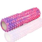 Strauss Grid Foam Roller | Eco-Friendly Spikes Foam Roller | Premium Eva Foam | Light Weight & Travel-Friendly Foam Roller for Relieve Muscle Tightness, Soreness & Inflammation ,45 CM (Multicolor Pink)