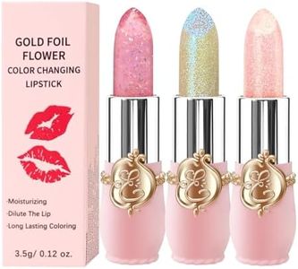 Juego de lápiz labial de gelatina de flores, bálsamo labial que cambia de Color con temperatura mágica, brillo de labios de gelatina hidratante, juego de maquillaje (3Pcs Flower Jelly Lipstick C)