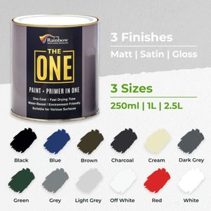 THE ONE Light Grey Matte Paint, 250ml – Quick Drying Interior/Exterior