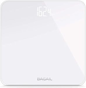 BAGAIL Bilancia Pesapersone Digitale, Con Sensori Ad Alta Precisione e Vetro Temperato, Ultrasottile, Per il Bagno, Peso in stone/kg/libbre - Garanzia 15 anni