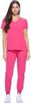 Natural Uniforms Womens Essential Cool Stretch Jogger Scrub Set (Hot Pink, X-Large)