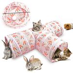 Rabbit Tunnel,ERKOON 3-Way Cat Tunnels Rabbit Toys Kitten Tunnel Rabbit Cats Play Tunnel Cat Pop-up Tunnel, Foldable Tunnel Toy for Kitten, Rabbits,Hamster,Small Dogs(pink)