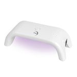 Looky Mini Professional LED/UV Nail Lamp - 12W Portable, Quick Curing Gel Polish Light, Safe & Effective Nail Dryer with 6 Double LED/UV Lights (365/405 nm), Comes with USB Cable - Home and Salon Use