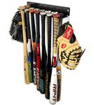 StoreYourBoard Baseball Bat Storage Rack, 14 Bat Caddy, Hanging Organizer, Wall or Fence Mount, Equipment Holder, Solid Steel, Gloves Helmets Cleats