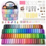 Shuttle Art Polymer Clay, 82 Colors Oven Bake Modeling Clay, Creative Clay Kit with 19 Clay Tools and 16 Kinds of Accessories, Non-Toxic, Non-Sticky, Ideal DIY Art Craft Clay Gift for Kids Adults