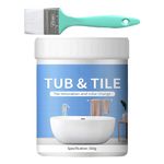 FmtwPhn Bathtub Refinishing Kit - 500g Water-Based Coating For Ceramic Su-rface Renewal, With Brush And Crosslinker, For Floors Countertops Walls Toilet Kitchen Bathroom Apartment Dorm