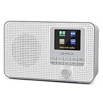 LEMEGA IR1 Portable Internet Radio WIFI,DAB/DAB+/FM Digital Radio,Bluetooth Speaker,Dual Alarms Clock,Sleep Snooze Timer,60 Presets,Headphone-Output,Colour Display,Batteries or Mains Powered - Grey