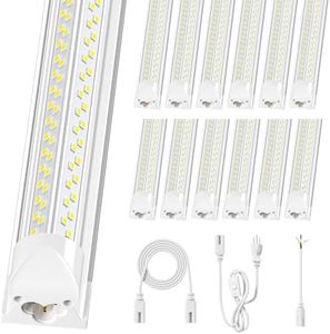 12 Pack 100W 8FT LED Shop Light, super bright 15000LM 5000K V Shape 8' led shop lights, linkable led shop lights with Plug, 8ft led shop lights for garage workshop workshop shop warehouse lighting