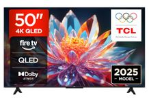 TCL 50T6C-UK 50 Inch QLED 4K HDR TV, Fire TV (Smart TV with Dolby Vision & Atmos, HDR10+, Press & Ask Alexa, 2025 Model)