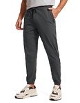 CRZ YOGA Men's Lightweight Jogger Pants Elastic Stretchy Sports Pants with Side Pockets - 32 Inches Ink Gray M