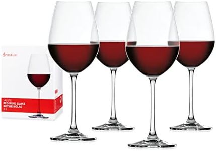 Spiegelau Salute Red Wine Glass, Clear – Classic Crystal Drinkware for Enhancing Wine Aromas – Machine-Made, Durable & Dishwasher Safe – 550 ml Capacity (Pack of 4)