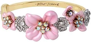 Betsey Johnson Flower Cluster Bangle Bracelet, One Size, Metal Glass Resin, no gemstone