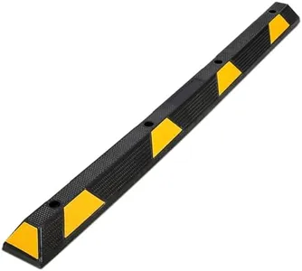 GarveeTech Heavy Duty Rubber Parking Curb, 72 Inch Extra Wide Garage Floor Stopper Professional Parking Lot Stopper w/Yellow Reflective Tape for Vehicles Truck Driveway