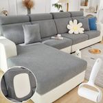 Soothing Home Sofa Covers, Sofa Hero Covers, Soothing Home Sofa Cushion Covers, Full Coverage Anti-Slip Universal Stretch Sofa Covers (A*Gentleman Gray, Single Seat Cover)