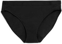 LOLA Washable Period Underwear - Period Underwear for Women, Period Panties, Cotton Bikini Underwear for Women, Holds 3 Tampons, M Black