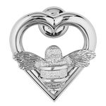 Silver Bee Door Knocker for Front Door | Polished Solid Brass Heart Bee | Brass Knockers with Strike Plate | UPVC | Bumblebee Front Door Furniture with a Unique Design