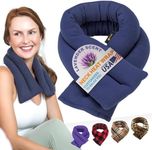 SunnyBay Microwave Heating Pad, Microwavable Heated Neck and Shoulder Wrap, Soothing Weighted Moist Heat or Ice Pack with Flaxseed and Lavender, FSA HSA Eligible, 26x5 Inches, 2.5 lbs, Navy Blue