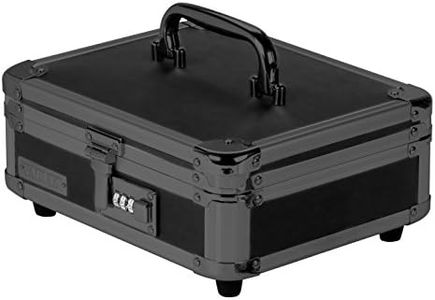 Vaultz Locking Cash Box with Bill and Coin Tray, Combination Lock, 8.5 x 4 x 10 Inches, Tactical Black (VZ00308)