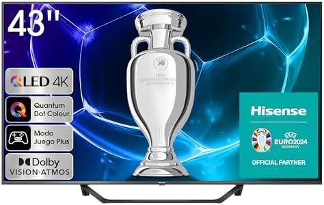 Hisense TV 43A7KQ - QLED Smart TV de 43 Pulgadas Televisor, con Quantum Dot Colour, 60Hz VRR, Dolby Vision & Dolby Atmos, Bluetooth & HDMI, Compartir en el televisor, Alexa Built-in (2023)