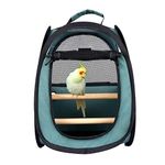 Akinerri Birds Travel Carrier, Small Bird Travel Bag, Transparent Breathable Travel Cage Bird Parrot Carrier, Include Perch and Bottom Tray