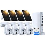 CAMCAMP Solar Security Cameras Wireless Outdoor, 2K QHD Camera Surveillance for Home Security System, 360° Pan & Tilt, Color Night Vision, Forever-Solar Powered, 500GB Local Storage, No Monthly Fee