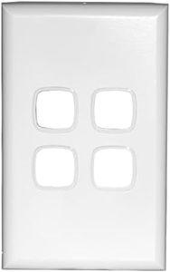 HPM Excel 4 Gang Light Switch Cover Plate, White