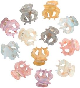 Claw Hair Clips Jaw Clamps - 12PCS Small Hair Claw Jaw Clamp for Thin Hair Styling Accessories Classic Hair Clamp for Women Girls (Sequins(Octopus))