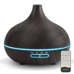 SACATR Polypropylene (PP) Diffusers For Essential Oils Large Room, 550Ml Essential Oil Diffusers With Remote Control, Ultrasonic Oil Diffuser With Timer, 7 Colors Light For Bedroom