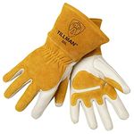 John Tillman 50 M Medium 14" Pearl Top Grain Side Split Cowhide Fleece Lined Premium Grade MIG Welders Gloves, Seamless Index Finger/Elastic Back(Carded), English, 15.34 fl. oz, Plastic, 1 x 12 x 5