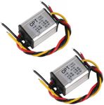 2PCS 12V to 6V Car Power Voltage Converter DC 9V-22V 12V to DC 6V Buck Voltage 3A 18W Waterproof High Efficiency Step Down Volt Module Power Supply Adapter for Auto Car Truck Vehicle Boat Solar System