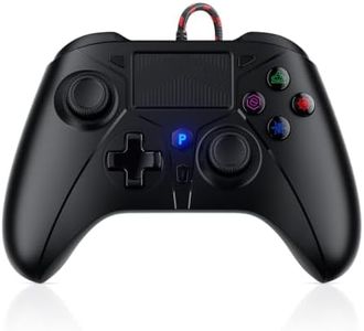 Gamrombo Wired Controller for PS5 Controller, Gaming Controllers for PlayStation 5 / PS5, PS4, PC, Support Turbo, Marco, 3.5mm Audio Jack - Black