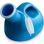 Urinals for Men 2000 ml/66 oz Portable Male Urinal Urine Collection Container for Adults/Large Plastic Pee Holder for Hospital Incontinence Elderly Travel Driving Camping (Blue)