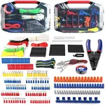 WORKPRO 582-piece Crimp Terminals, Wire Connectors, Heat Shrink Tube, Electrical Repair Kit with Wire Cutter Stripper