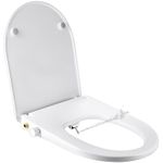 Samodra Bidet Toilet Seat D Shape- Non-Electric Bidet Attachment for Toilet UK with Self-Cleaning Dual Nozzle (Feminine/Posterior Wash) -Soft Close Toilet Bidet