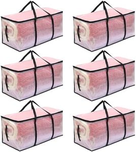 Fixwal Heavy Duty Moving Bags 6 Pack Storage Bags 93L Clear Moving Supplies for Space Saving Moving Storage Backpack Straps Strong Handles & Zippers, Foldable