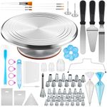 Kootek 177 Pcs Cake Decorating Kits Supplies - Aluminium Alloy Revolving Cake Turntable, Numbered Cake Decorating Tips and Frosting Tools for Baking Cupcake Cookie Muffin Kitchen Utensils