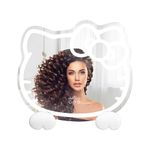 Impressions Vanity RGB Lighting Hello Kitty Mirror 2.0, App Control LED Makeup Mirror with Wall Mounting and Removable Desk Base, Vanity Mirror with Speaker for Bedroom Decor