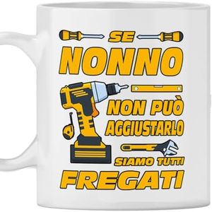 Tazza mug ceramica Nonno Idea compleanno se NONNO non puo aggiustarlo nessuno puo farlo. Festa regalo nonno natale. Nonno aggiustare