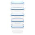 Snapware Total Solution Store More Set for Food Storage, 5.5-Cup Clear Containers with Lids, 10 Pieces, Airtight, Leak-Proof Lids, BPA Free