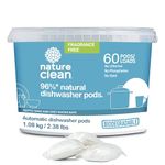 Nature Clean Automatic Dishwasher Pacs, Fragrance-Free, 60 Count