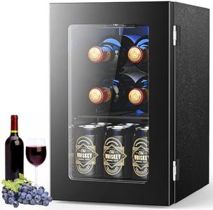 Electactic Wine Cooler Refrigerator with Glass Door, Mini Wine Fridge for Red, White and Champagne, Built-in Wine Cellar, 40-61F Digital Temperature Control, Indoor Use