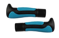 Ergonomic Bicycle Handle Grips – Set of Two/Thermoplastic Elastomers (TPE) / Plastic and Rubber Mix/Commute Leisure Racing/for Bike Handlebars/for Men Women or Children (Blue-Black, Both Long)